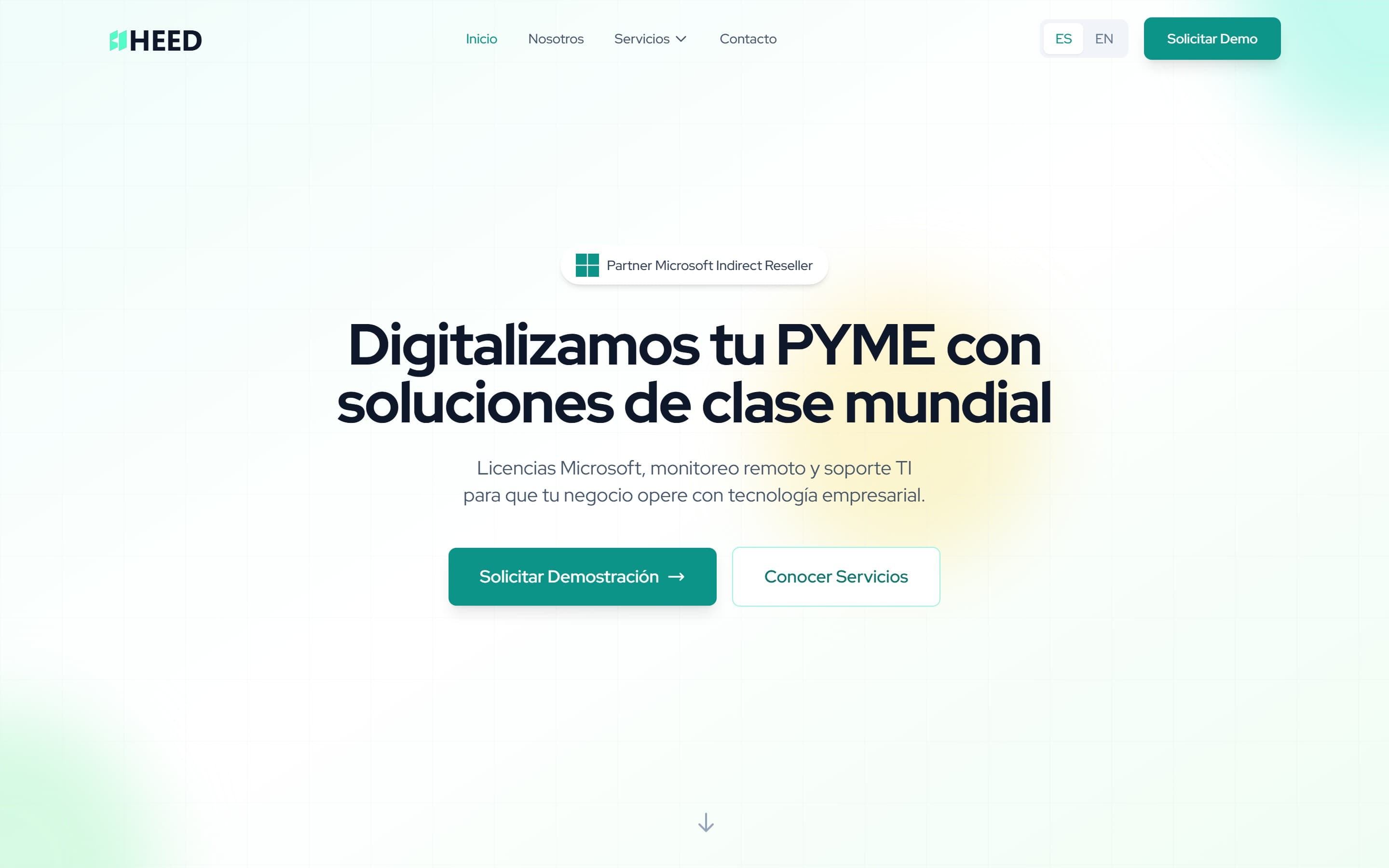Sitio web de HEED ·consultoría TI y partner Microsoft para PYMEs en México.