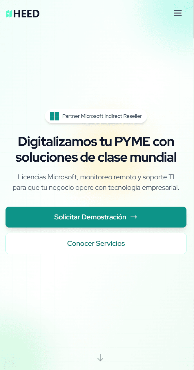 Sitio web de HEED ·consultoría TI y partner Microsoft para PYMEs en México.